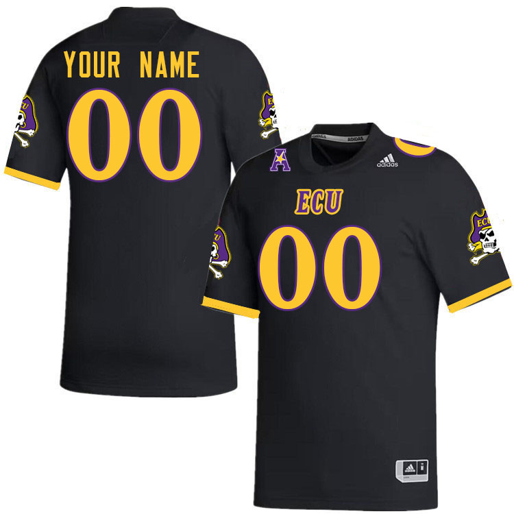 Custom East Carolina Pirates Name And Number Football Jersey-Black